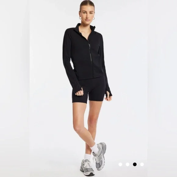 NWT $170 Bandier Encore Full Zip Jacket in Black Size Small